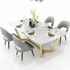 Nordic Light Marble Dining Table Set