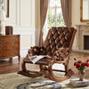 European Wooden Accent Chair with Foot Stool / Lixra