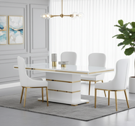 Modish Marble Palatial Dining Table Set / Lixra