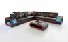 Coastal Comfort Leather Sectional With Led Light / Lixra