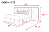 Modern Fabric Upholstered Bed with Gold Accents