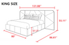 Modern Fabric Upholstered Bed with Gold Accents
