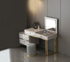 Contemporary Upholstered Leather Bed With Golden Accents / Lixra