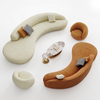 Modern Curved Fabric Sofa with Single Seater / Lixra