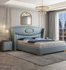 Elegant Leather Upholstered Bed with Wooden Structure / Lixra