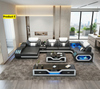 Fine Embellish Comfort Leather Sectional LED Sofa Set / Lixra
