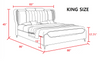 Elegant Leather Upholstered Bed with Golden Accents