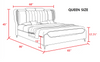 Elegant Leather Upholstered Bed with Golden Accents