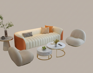 Luxury Leather Living Room Sofa Set