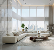 L-Shaped Boucle Fabric Sectional Sofa With Chaise / Lixra