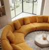 Velvet Fabric Upholstered Round Sofa / Lixra