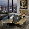 Contemporary Metal Marble Coffee Table / Lixra