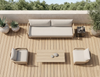 Modern Wooden Fabric Upholstered Outdoor Sofa Set / Lixra