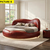 Luxurious Leather LED Modern Round Bed / Lixra