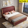 Button Tufted Design Modern Leather Bed / Lixra