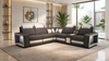 Power Recliner Genuine Leather LED Sofa With Coffee Table / Lixra