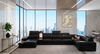 Staggering Modern U-shaped Heated Leather Sectional Sofa / Lixra