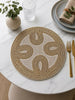 Gold & Ivory Paisley Beaded Placemat Set Of 2 / Lixra