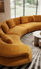 Velvet Fabric Upholstered Round Sofa / Lixra