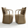 Leather Upholstered Italian Design Accent Chair / Lixra