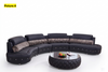 Half-Moon Shaped Modern Leather Circular Sofa with Coffee Table / Lixra