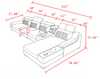 Leather L-Shaped Modern Sectional Sofa Set