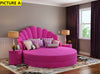 Waves Luxurious Velvet Round Bed / Lixra
