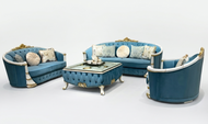 3-Piece European Classis Velvet Sofa Set / Lixra