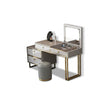Contemporary Upholstered Leather Bed With Golden Accents / Lixra