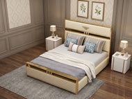 Italian Light Luxurious Leather Upholstered Bed