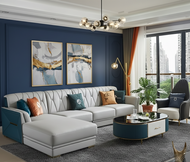 L-Shaped Leather Sectional Sofa Set / Lixra