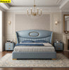 Elegant Leather Upholstered Bed with Wooden Structure / Lixra