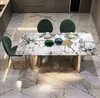 Modern Rectangular Marble-Top Dining Table Set / Lixra