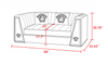 3-Pcs Mid Century Fabric Sofa Set