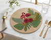 Beaded Flamingo Floral Placemat Set Of 2 / Lixra