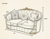 Liville 3-Piece European Classic Velvet Sofa Set