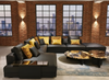 Modern Large Leather Sectional Sofa with Chaise / Lixra