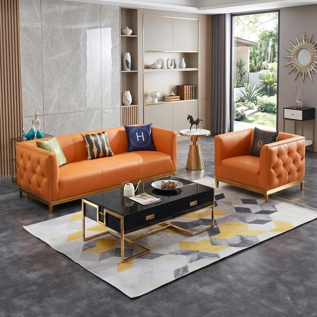 2-Pcs exquisite Leather Sofa Set / Lixra