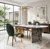 Modern Rectangular Marble-Top Dining Table Set / Lixra