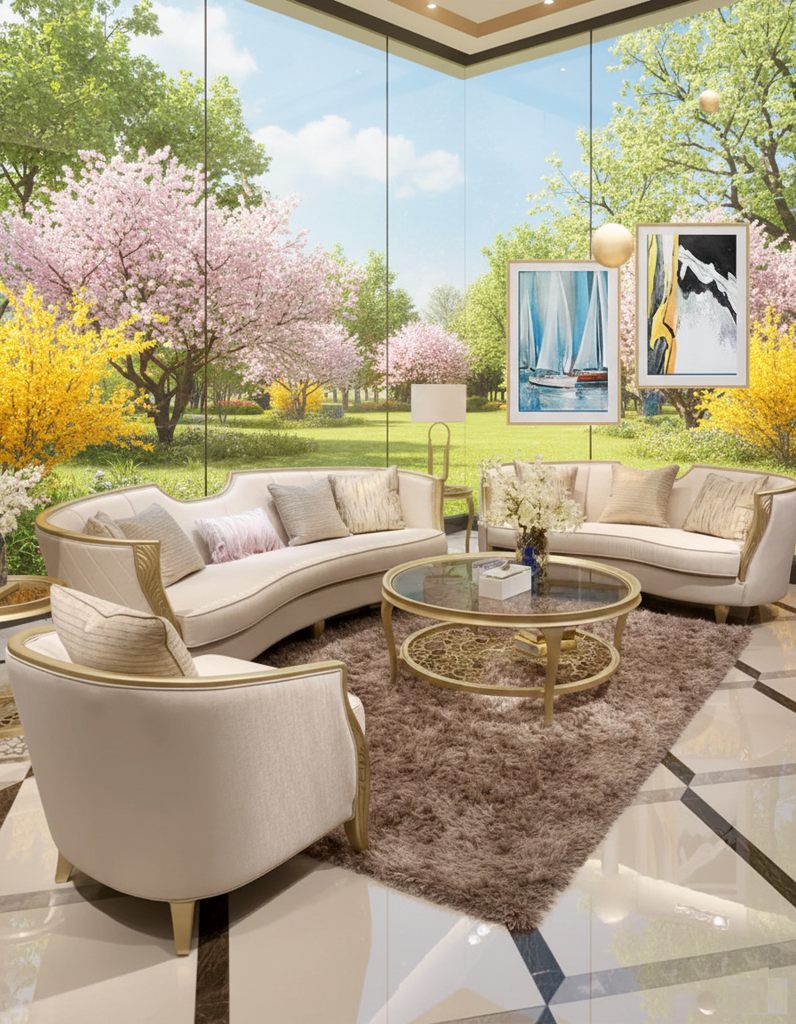 Luxury Fabric Sofa Set For Living Room