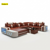 Contemporary Design Leather LED Sectional Sofa / Lixra