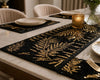 Black & Gold Leaf Table Runner With Placemate / Lixra