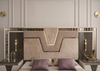 Royal LED Leather Bedroom Set With Dresser / Lixra 