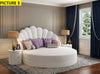 Waves Luxurious Velvet Round Bed / Lixra