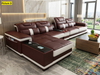 Classic Modern Multifunctional Leather Sectional Sofa Set / Lixra