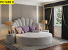 Waves Luxurious Velvet Round Bed / Lixra