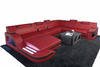 Illuminated Elegance U-Shaped Leather Sectional Sofa with LED Lights / Lixra