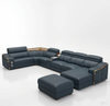 Modern Leather Sectional Sofa Set with Chaise / Lixra