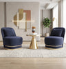 Embroidered Velvet Fabric Accent Chair Set of 2 / Lixra