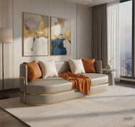 Indoor Glossy 3-Seater Leather Sofa / Lixra